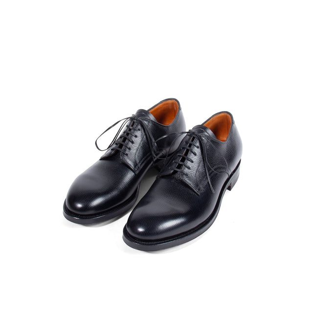 Navvy Cut Shoe - Black Alcazar Calf - VIBERG