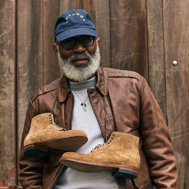 Viberg x Garmsville Brogue Navvy Boot™ in Peanut Papillon - VIBERG