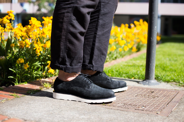 Derby Shoe Charcoal Chamois Roughout - VIBERG
